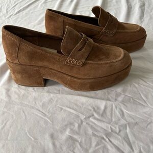 Dolce Vita Tan Suede Platform Loafers